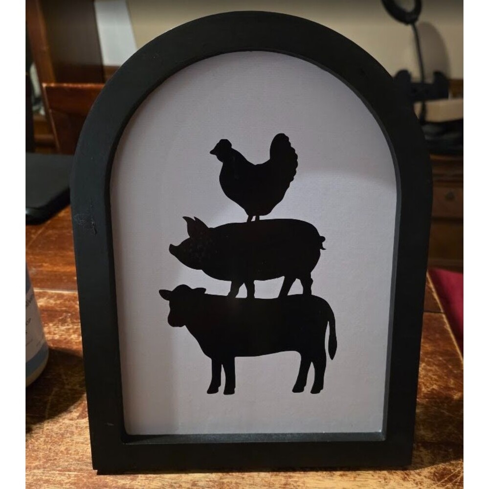 True Living Farm Animal Stacked Silhouette Tabletop Decor Cow, Pig, Rooster NEW